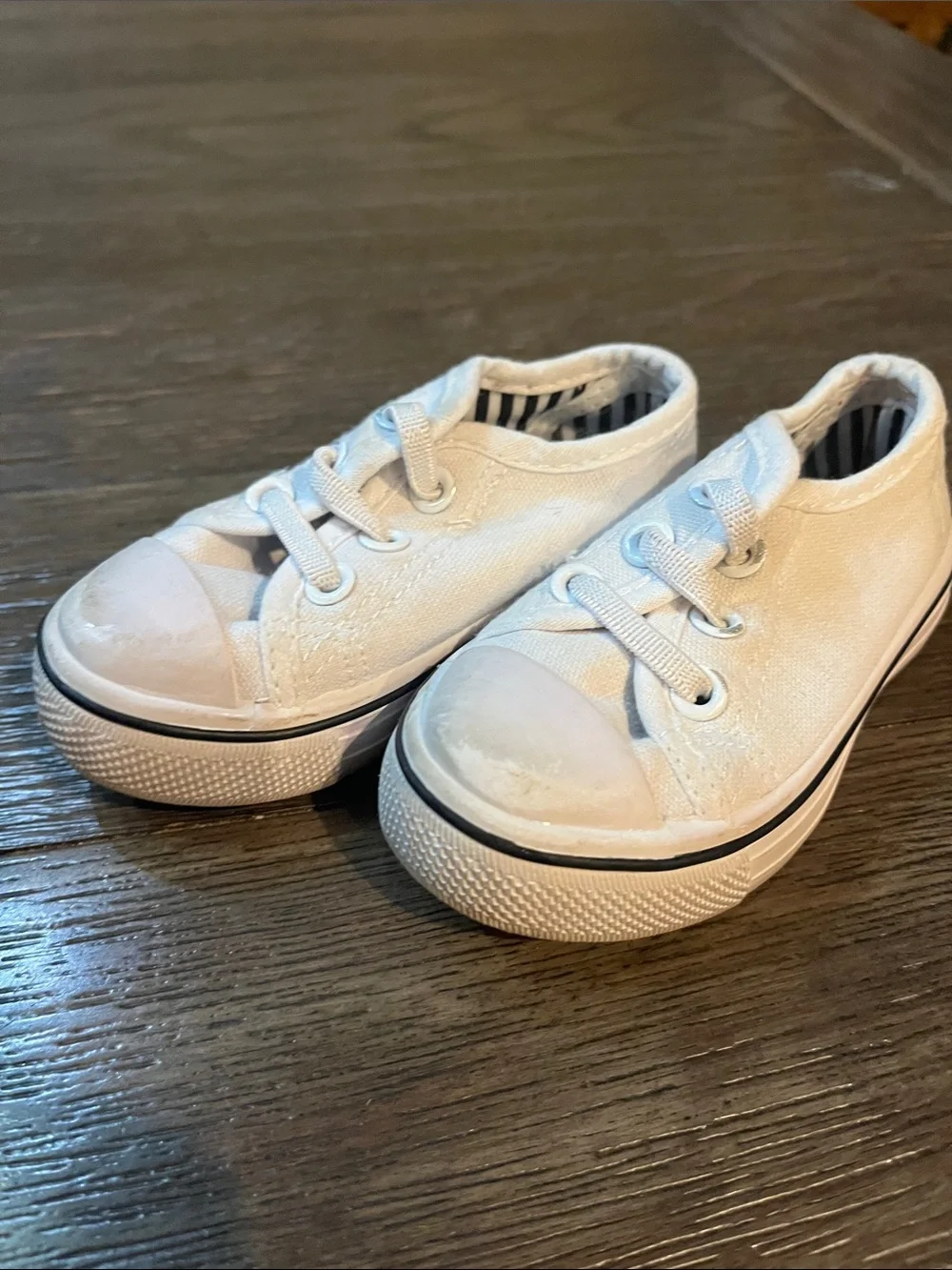 Kids White Canvas Sneakers - Casual Slip-On Style